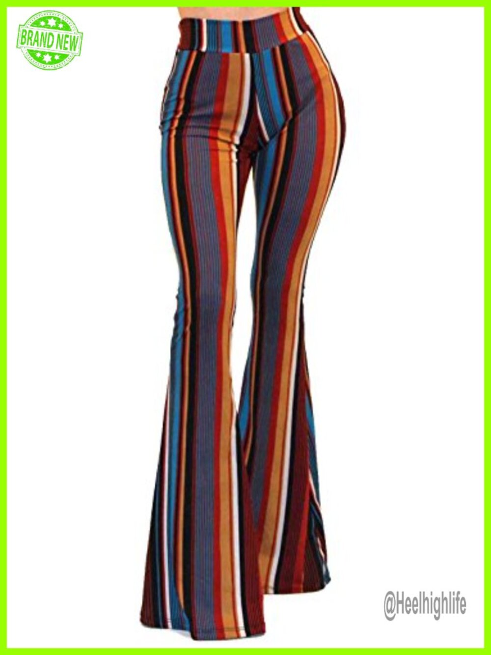 Women's Lightweight Stretchy Boho Bell Bottom Flare Palazzo Pants High Rise